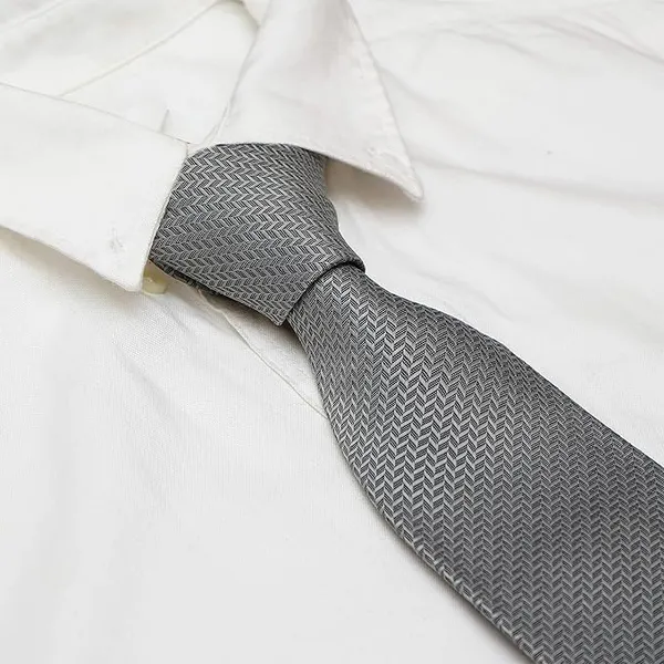 Calixto_Mens_Criss_Cross_Solid_Design_Polycotton_Necktie_For_Men_Formal_With_Free_Matching_Pocket_Square_To_Each_Tie(Pack_Of_2_Tie_Set)