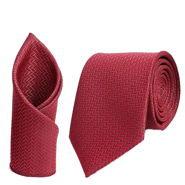 Calixto_Mens_Criss_Cross_Solid_Design_Polycotton_Necktie_For_Men_Formal_With_Free_Matching_Pocket_Square_To_Each_Tie(Pack_Of_2_Tie_Set)