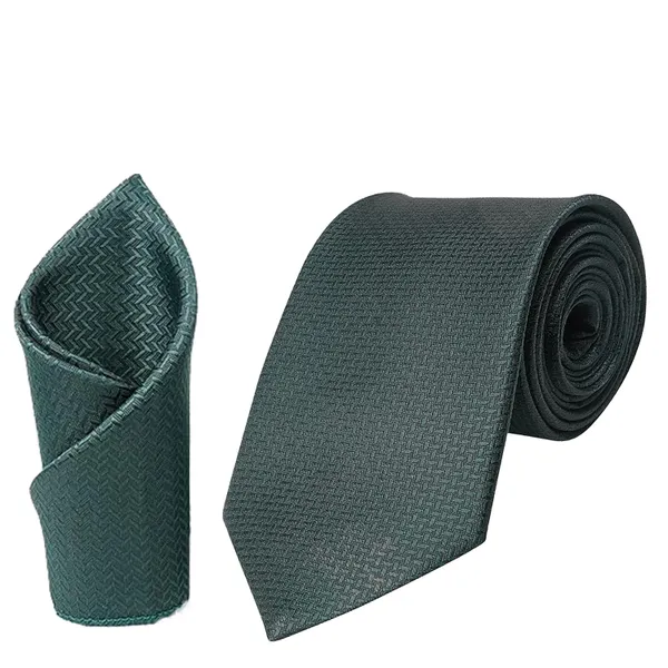 Calixto_Mens_Criss_Cross_Solid_Design_Polycotton_Necktie_For_Men_Formal_With_Free_Matching_Pocket_Square_To_Each_Tie(Pack_Of_2_Tie_Set)