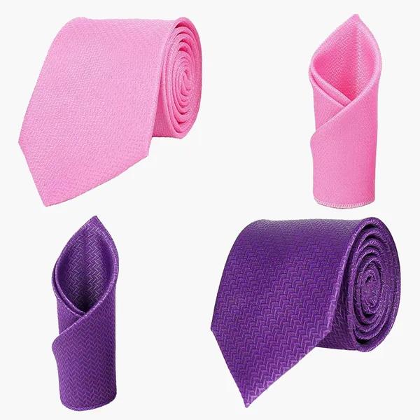 Calixto_Mens_Criss_Cross_Solid_Design_Polycotton_Necktie_For_Men_Formal_With_Free_Matching_Pocket_Square_To_Each_Tie(Pack_Of_2_Tie_Set)