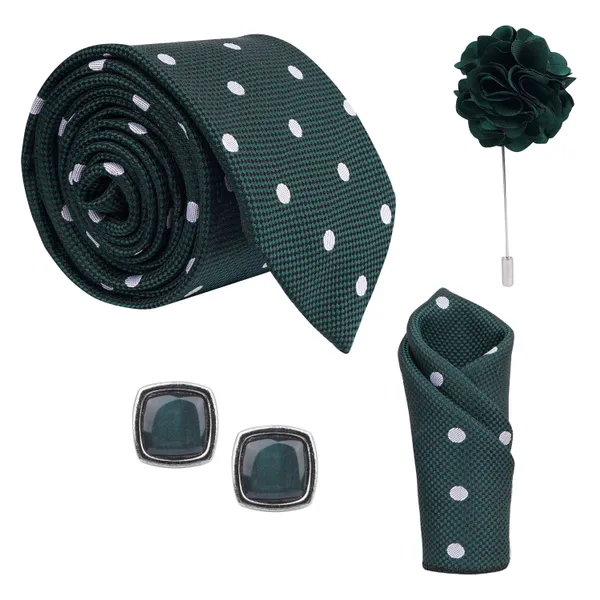 Calixto_Mens_Plaid_Micro_Self_Silk_Necktie_Gift_Set_With_Pocket_Square_Cufflinks_&_Brooch_Pin_Formal_Tie_With_Leatherite_Box_(Free_Size)_|_Leather_Gift_Box