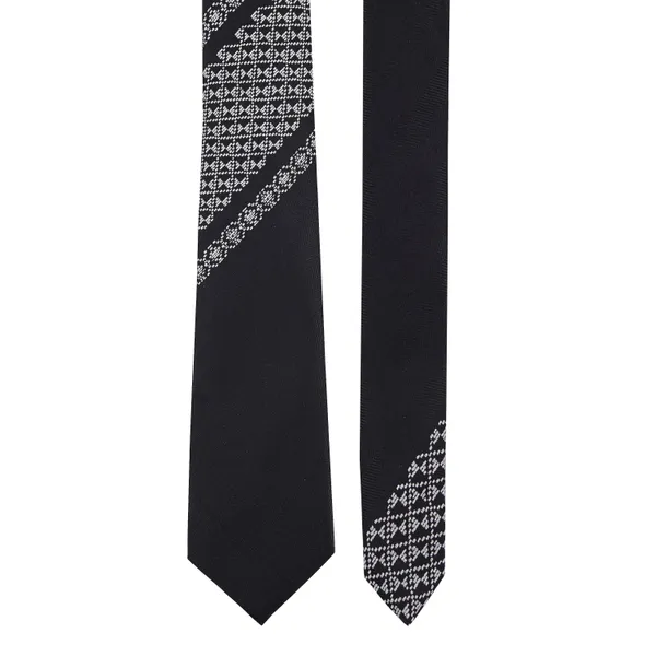 Black_Micro_Self_Silk_Necktie_With_Pocket_Square,_Cufflinks_&_Brooch_Pin_Leather_Gift_Box_(Set_of_4)