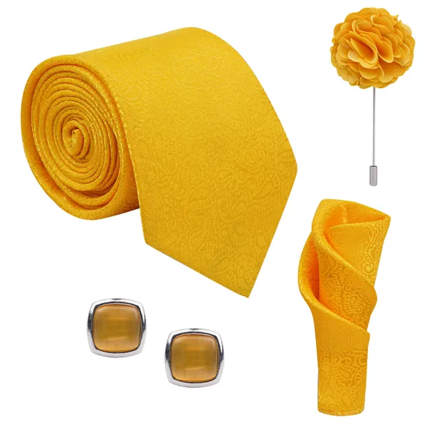 Calixto_Mens_Plaid_Micro_Self_Silk_Necktie_Gift_Set_With_Pocket_Square_Cufflinks_&_Brooch_Pin_Formal_Tie_With_Leatherite_Box_(Free_Size)_|_Leather_Gift_Box