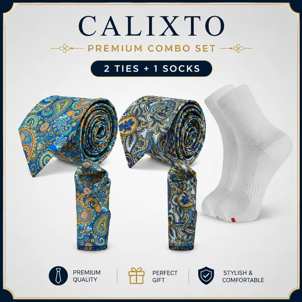 Calixto_Premium_2_Designer_Neckties_with_1_Pair_Cotton_Socks_Combo_for_Men_|_Formal_Office_Wedding_Party_Gift_Set_|_Luxury_Tie_&_Socks_Combo_(TPSH)