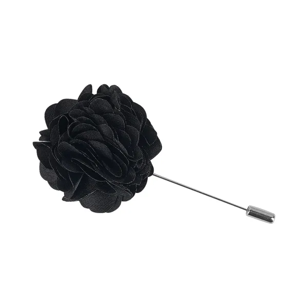 Black_Premium_Embroidery_Micro_Fabric_Big_Bow_Tie_For_Men_With_Flower_Lapel_Pin,_Butterfly_Bow_with_adjustable_Strap