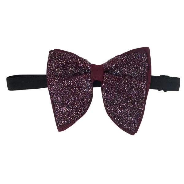 Wine_Premium_Embroidery_Micro_Fabric_Big_Bow_Tie_For_Men_With_Flower_Lapel_Pin,_Butterfly_Bow_with_adjustable_Strap