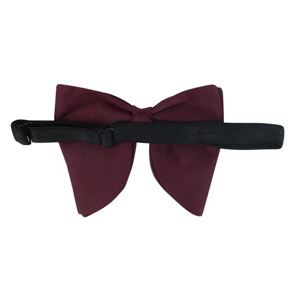 Wine_Premium_Embroidery_Micro_Fabric_Big_Bow_Tie_For_Men_With_Flower_Lapel_Pin,_Butterfly_Bow_with_adjustable_Strap
