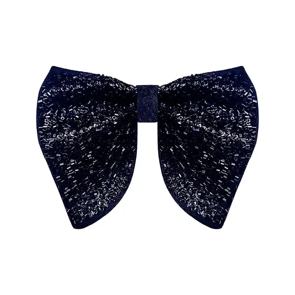 Premium_Embroidery_Micro_Fabric_Designer_Big_Bow_Tie_For_Men_With_Flower_Lapel_Pin,_Butterfly_Bow_with_adjustable_Strap_|_Blue_|_(Free_Size).