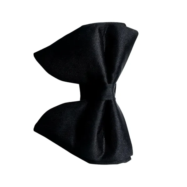 Calixto_Premium_Solid_Polyseter_Satin_Fabric_Big_Bow_Tie_For_Men,_Butterfly_Bow_with_adjustable_Strap_|_Black|_(Free_Size).