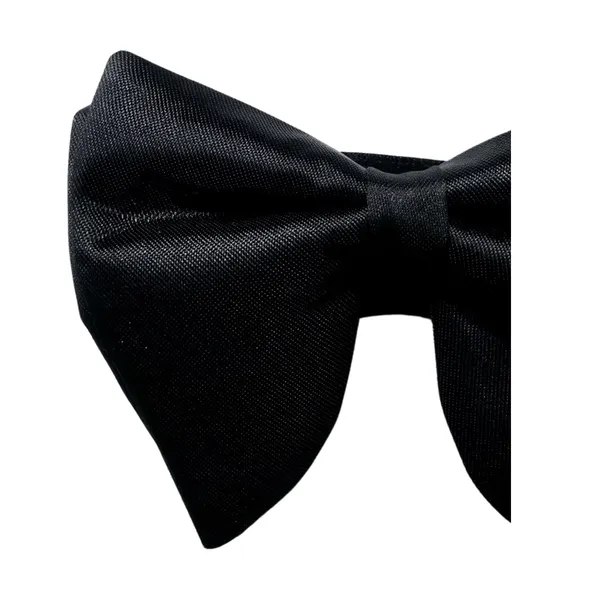 Calixto_Premium_Solid_Polyseter_Satin_Fabric_Big_Bow_Tie_With_Lapel_pin_&_Cufflinks_For_Men,_Butterfly_Bow_with_adjustable_Strap_|_Black|_(Free_Size).