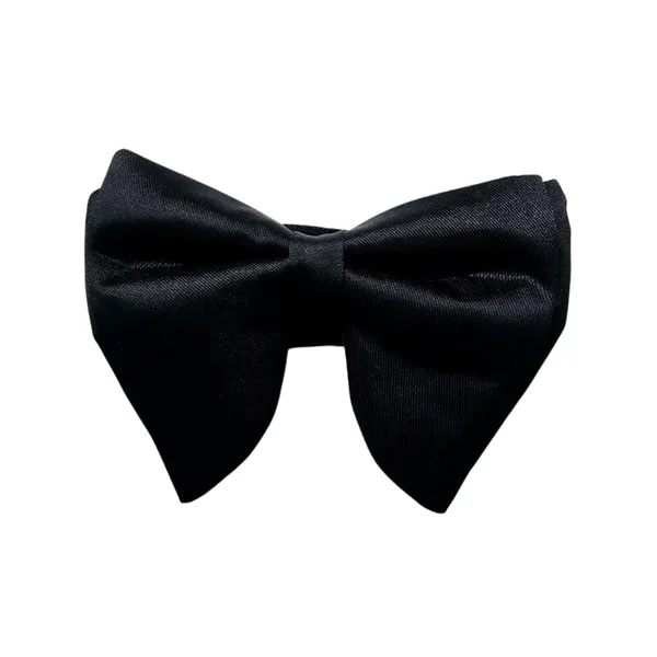 Calixto_Premium_Solid_Polyseter_Satin_Fabric_Big_Bow_Tie_With_Lapel_pin_&_Cufflinks_For_Men,_Butterfly_Bow_with_adjustable_Strap_|_Black|_(Free_Size).