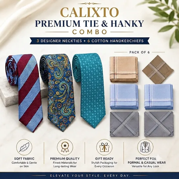 Calixto_Premium_Men's_Designer_Necktie_&_Cotton_Handkerchief_Combo_|_3_Luxury_Neckties_+_6_Premium_Cotton_Handkerchiefs_|_Formal,_Business,_Wedding_&_Party_Wear_Gift_Set