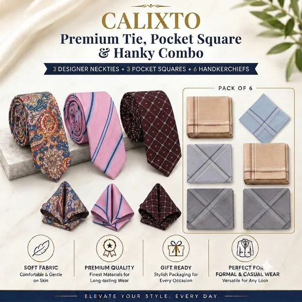 Calixto_Premium_Men's_Tie,_Pocket_Square_&_Cotton_Handkerchief_Combo_|_3_Designer_Neckties_+_3_Matching_Pocket_Squares_+_6_Premium_Cotton_Handkerchiefs_|_Luxury_Formal_Gift_Set_for_Weddings,_Office_&_Business