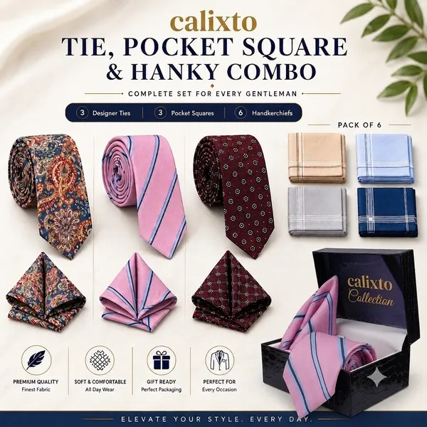 Calixto_Premium_Men's_Tie,_Pocket_Square_&_Cotton_Handkerchief_Combo_|_3_Designer_Neckties_+_3_Matching_Pocket_Squares_+_6_Premium_Cotton_Handkerchiefs_|_Luxury_Formal_Gift_Set_for_Weddings,_Office_&_Business