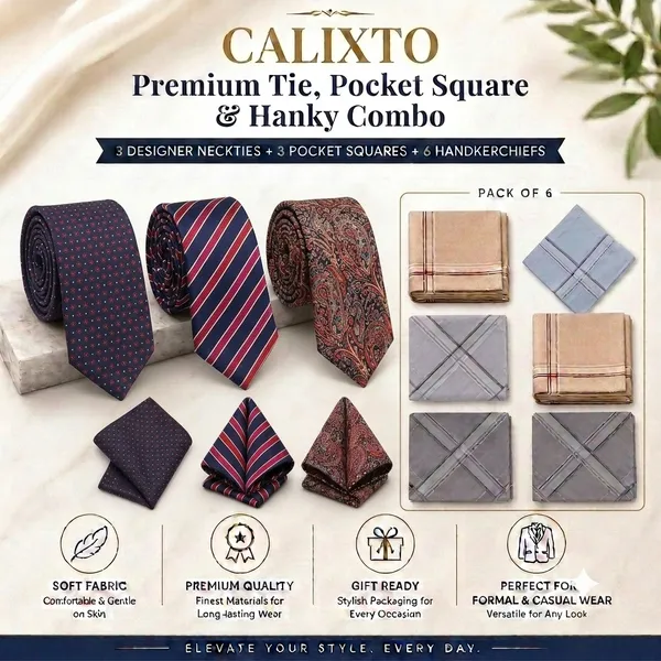 Calixto_Premium_Men's_Tie,_Pocket_Square_&_Handkerchief_Combo_|_3_Designer_Neckties_+_3_Matching_Pocket_Squares_+_6_Premium_Cotton_Handkerchiefs_|_Luxury_Formal_Gift_Set_for_Office,_Wedding_&_Business_Wear