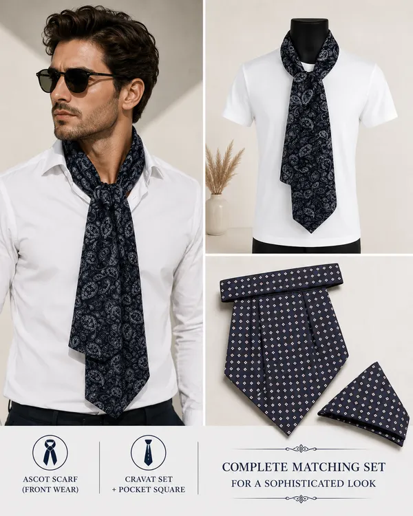 Calixto_Premium_Men's__Scarf_&_Pre-Tied_Cravat_with_Pocket_Square_Set_|_Designer_Paisley_Formal_Wedding_Cravat_for_Men_|_Luxury_Party_&_Groom_Accessories