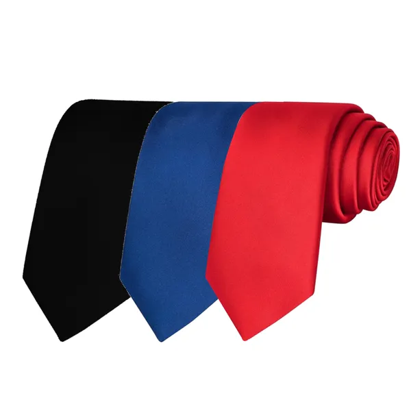 Calixto_Solid_Design_Men's_Black,Blue,Blood_Red_Solid_Color_Necktie_For_Men's_,_Polyster_Smooth_Fabric_Necktie_(Pack_Of_3)