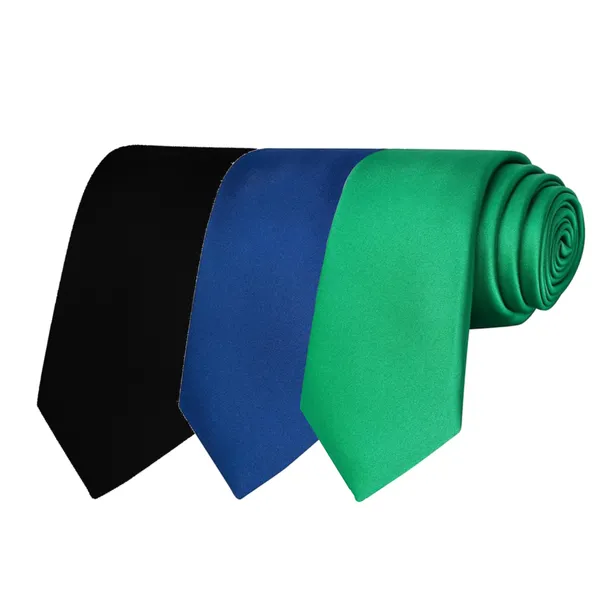 Calixto_Solid_Design_Men's_Black,Blue,Bottle_Green_Solid_Color_Necktie_For_Men's_,_Polyster_Smooth_Fabric_Necktie_(Pack_Of_3)