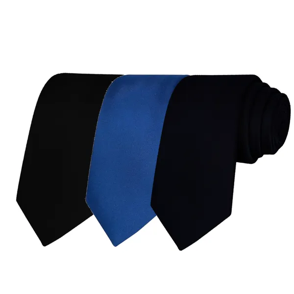 Calixto_Solid_Design_Men's_Black,Blue,Dark_Blue_Solid_Color_Necktie_For_Men's_,_Polyster_Smooth_Fabric_Necktie_(Pack_Of_3)