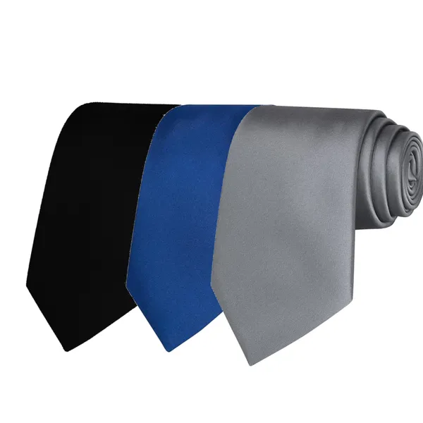 Calixto_Solid_Design_Men's_Black,Blue,Grey_Solid_Color_Necktie_For_Men's_,_Polyster_Smooth_Fabric_Necktie_(Pack_Of_3)