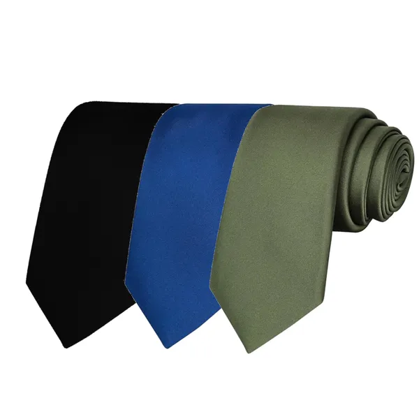 Calixto_Solid_Design_Men's_Black,Blue,Grey_Solid_Color_Necktie_For_Men's_,_Polyster_Smooth_Fabric_Necktie_(Pack_Of_3)