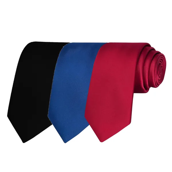 Calixto_Solid_Design_Men's_Black,Blue,Maroon_Solid_Color_Necktie_For_Men's_,_Polyster_Smooth_Fabric_Necktie_(Pack_Of_3)