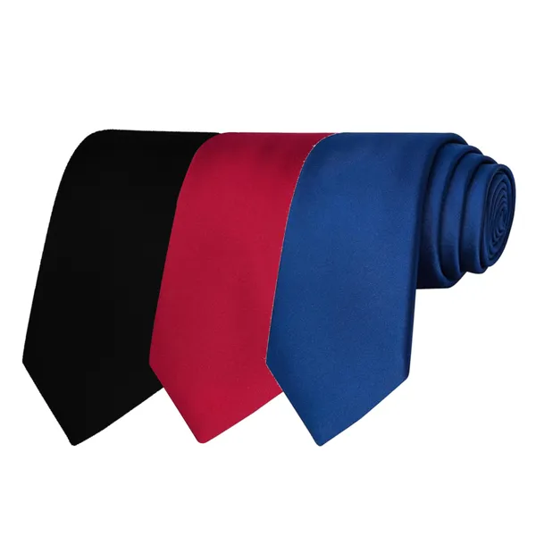 Calixto_Solid_Design_Men's_Black,Maroon,Blue_Solid_Color_Necktie_For_Men's_,_Polyster_Smooth_Fabric_Necktie_(Pack_Of_3)