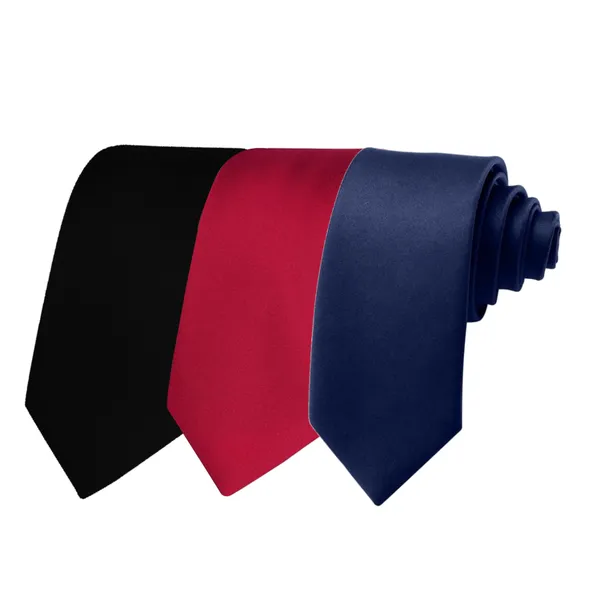 Calixto_Solid_Design_Men's_Black,Maroon,Blue_Solid_Color_Necktie_For_Men's_,_Polyster_Smooth_Fabric_Necktie_(Pack_Of_3)