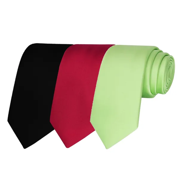 Calixto_Solid_Design_Men's_Black,Maroon,Green_Solid_Color_Necktie_For_Men's_,_Polyster_Smooth_Fabric_Necktie_(Pack_Of_3)