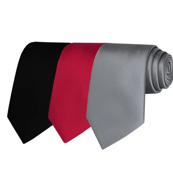 Calixto_Solid_Design_Men's_Black,Maroon,Grey_Solid_Color_Necktie_For_Men's_,_Polyster_Smooth_Fabric_Necktie_(Pack_Of_3)