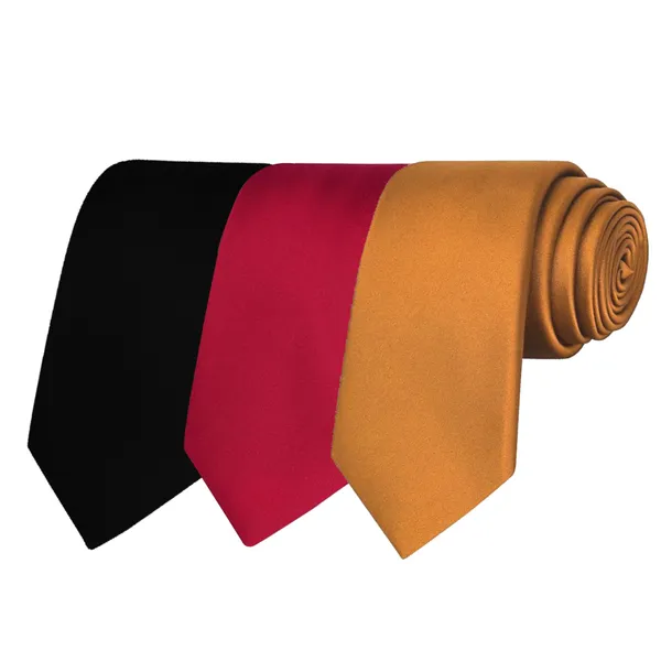 Calixto_Solid_Design_Men's_Black,Maroon,Mustard_Solid_Color_Necktie_For_Men's_,_Polyster_Smooth_Fabric_Necktie_(Pack_Of_3)
