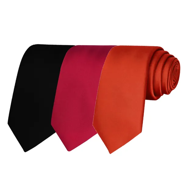 Calixto_Solid_Design_Men's_Black,Maroon,Red_Solid_Color_Necktie_For_Men's_,_Polyster_Smooth_Fabric_Necktie_(Pack_Of_3)