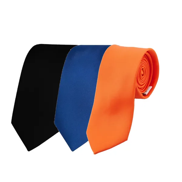Calixto_Solid_Design_Men's__Black,Blue,Orange_Solid_Color_Necktie_For_Men's_,_Polyster_Smooth_Fabric_Necktie_(Pack_Of_3)