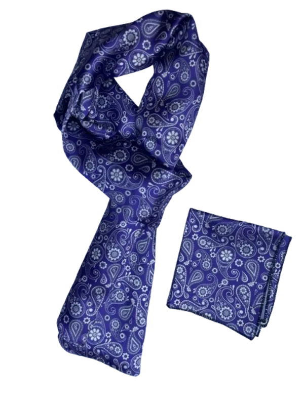 Calixto_Unisex_Long_silky_Satin_Scarf_with_Matching_Pocket_Square_|_Printed_Fashion_Accessory_for_Men_&_Women_|_Lightweight_Neck_Wrap