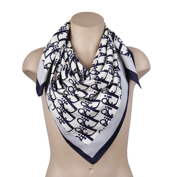 Calixto_Premium_Silk_Satin_Square_Scarf_for_Women_–_Elegant_Navy_Blue_&_White_Anchor_Print_Fashion_Neck_Wrap,_Lightweight_Headscarf,_Soft_Handkerchief_Shawl_for_Office,_Travel_&_Casual_Wear