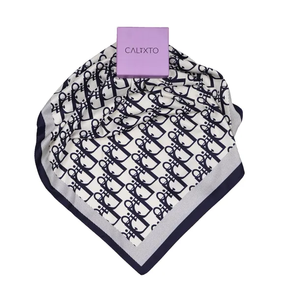 Calixto_Premium_Silk_Satin_Square_Scarf_for_Women_–_Elegant_Navy_Blue_&_White_Anchor_Print_Fashion_Neck_Wrap,_Lightweight_Headscarf,_Soft_Handkerchief_Shawl_for_Office,_Travel_&_Casual_Wear