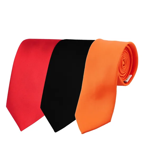 Calixto_Solid_Design_Men's_Blood_Red,Black,orange_Solid_Color_Necktie_For_Men's_,_Polyster_Smooth_Fabric_Necktie_(Pack_Of_3)