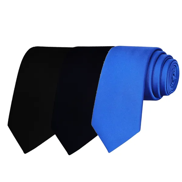 Calixto_Solid_Design_Men's_Black,Dark_Blue,Light_Blue_Solid_Color_Necktie_For_Men's_,_Polyster_Smooth_Fabric_Necktie_(Pack_Of_3)