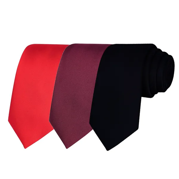 Calixto_Solid_Design_Men's_Blood_Red,Wine,Dark_Blue_Solid_Color_Necktie_For_Men's_,_Polyster_Smooth_Fabric_Necktie_(Pack_Of_3)