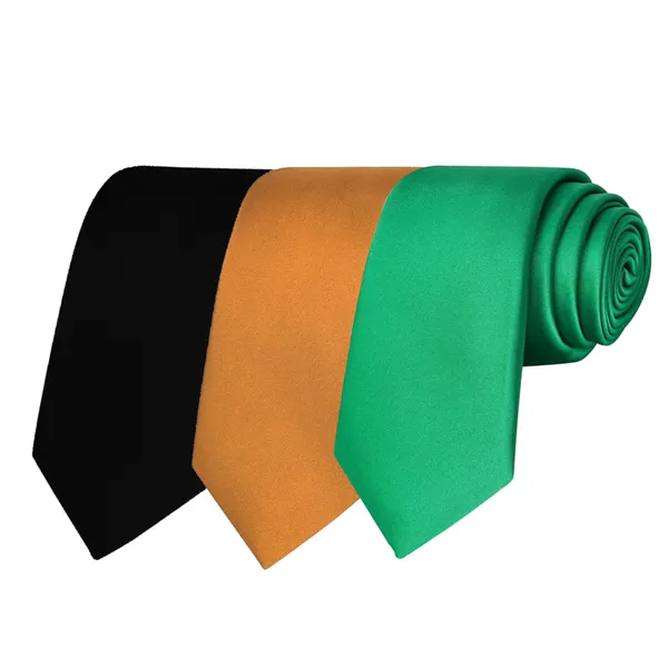Calixto_Solid_Design_Men's_Black,Mustard,Bottle_Green_Solid_Color_Necktie_For_Men's_,_Polyster_Smooth_Fabric_Necktie_(Pack_Of_3)