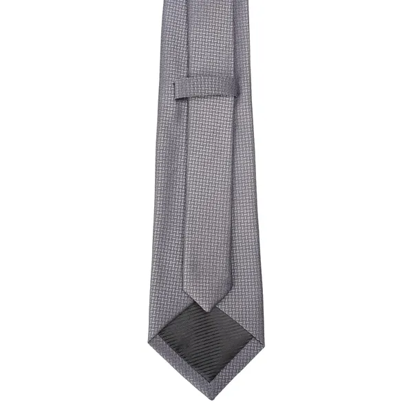 Grey_Mens_Micro_Silk_Smooth_Fabric_Criss_Cross_Design_Color_Neck_Tie_&_Pocket_Square_With_Leatherite_Gift_Box