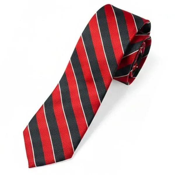 Red_Black_Stripes_Design,_Poly_Cotton_Smooth_Fabric,_Color_Roomy_Backslash_Stripes_Neck_Tie_With_Pocket_Square