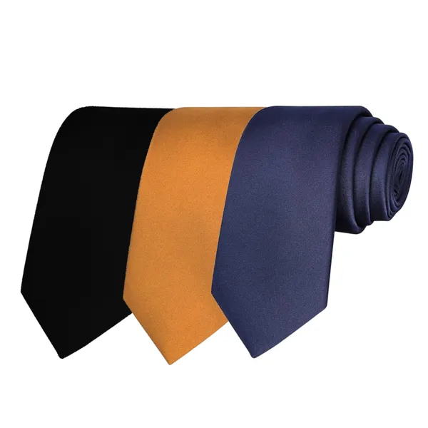 Calixto_Solid_Design_Men's_Black,Mustard,Blue_New_Solid_Color_Necktie_For_Men's_,_Polyster_Smooth_Fabric_Necktie_(Pack_Of_3)