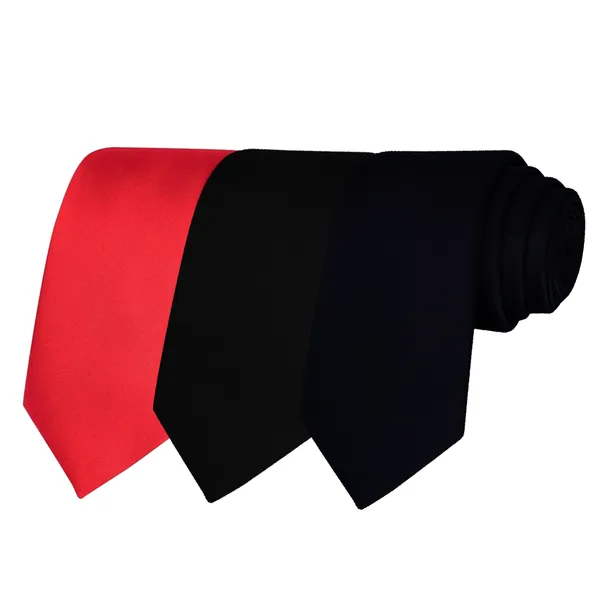 Calixto_Solid_Design_Men's_Blood_Red,Black,Dark_Blue_Solid_Color_Necktie_For_Men's_,_Polyster_Smooth_Fabric_Necktie_(Pack_Of_3)