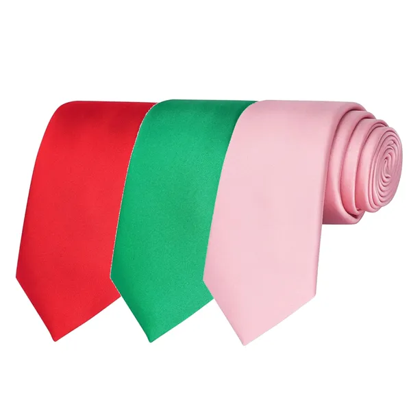 Calixto_Solid_Design_Men's_Blood_Red,Bottle_Green,_Pink_Solid_Color_Necktie_For_Men's_,_Polyster_Smooth_Fabric_Necktie_(Pack_Of_3)