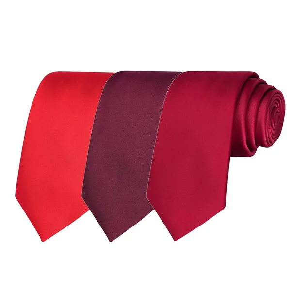 Calixto_Solid_Design_Men's_Blood_Red,Wine,Maroon_Solid_Color_Necktie_For_Men's_,_Polyster_Smooth_Fabric_Necktie_(Pack_Of_3)