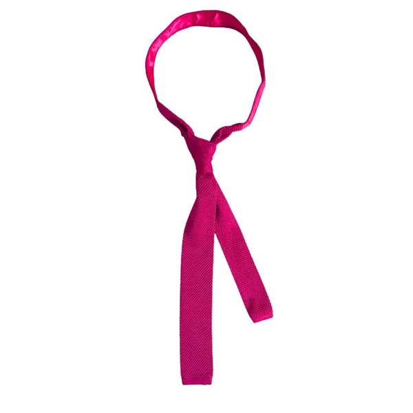 Pink_Men_Knitted_Tie,_Solid_Necktie,_Narrow_Skinny_Slim_&Trending_Designer_Necktie