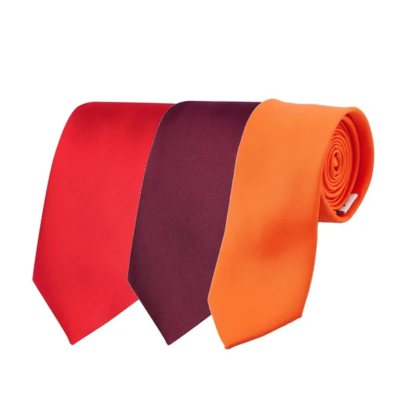 Calixto_Solid_Design_Men's_Blood_Red,Wine,orange_Solid_Color_Necktie_For_Men's_,_Polyster_Smooth_Fabric_Necktie_(Pack_Of_3)