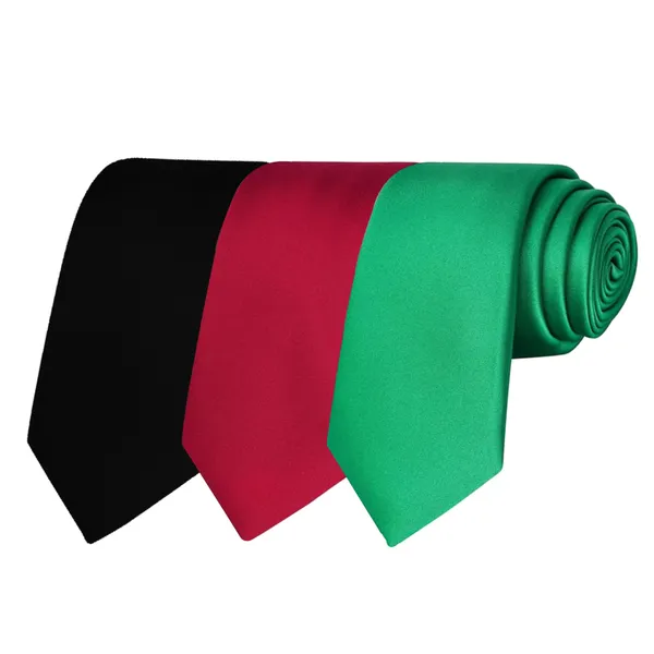 Calixto_Solid_Design_Men's_Black,Maroon,Bottle_Green_Solid_Color_Necktie_For_Men's_,_Polyster_Smooth_Fabric_Necktie_(Pack_Of_3)