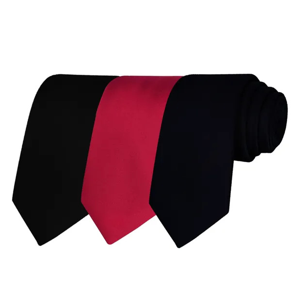 Calixto_Solid_Design_Men's_Black,Maroon,Dark_Blue_Solid_Color_Necktie_For_Men's_,_Polyster_Smooth_Fabric_Necktie_(Pack_Of_3)